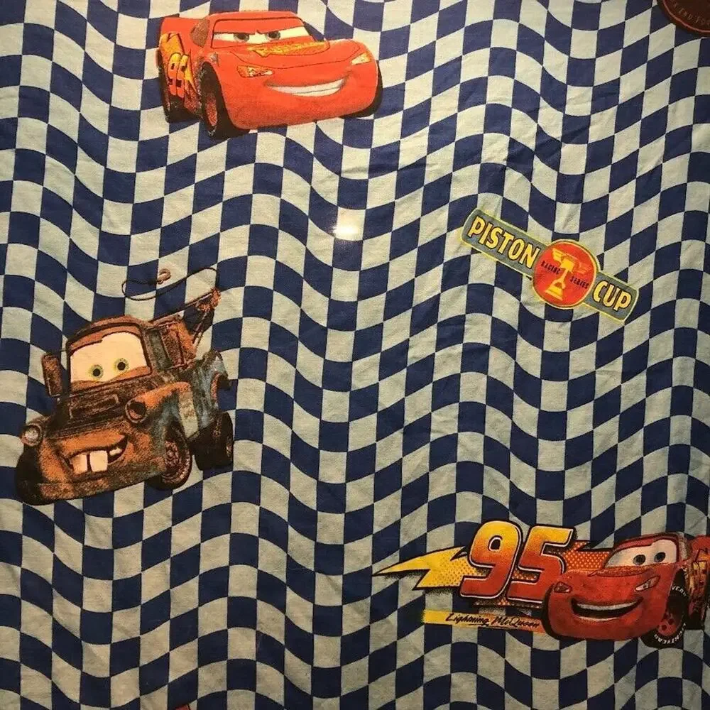 Disney Pixar CARS Sheets Lighting McQueen Mater Piston Cup Fitted & Flat TWIN